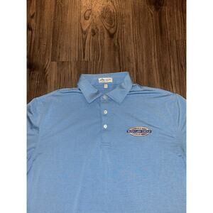 Peter Millar Summer Comfort Performance Golf Polo Shirt Mens Large Striped Blue